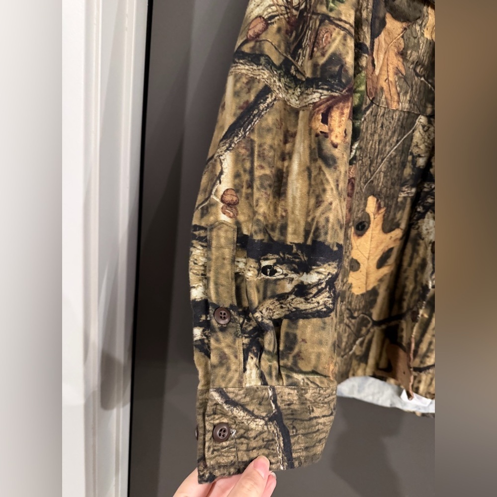 Vintage Cabela's Realtree Camo Lined Jacket XL Hunting Button Up Collared Warm - Picture 2 of 5